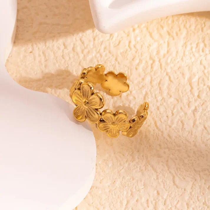 Flower Adjustable Opening Rings