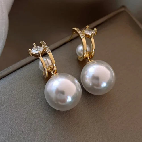 Colorful Gold bohemian pearl earrings