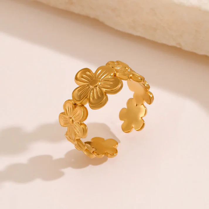 Flower Adjustable Opening Rings