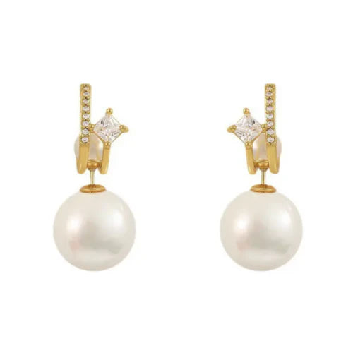 Colorful Gold bohemian pearl earrings