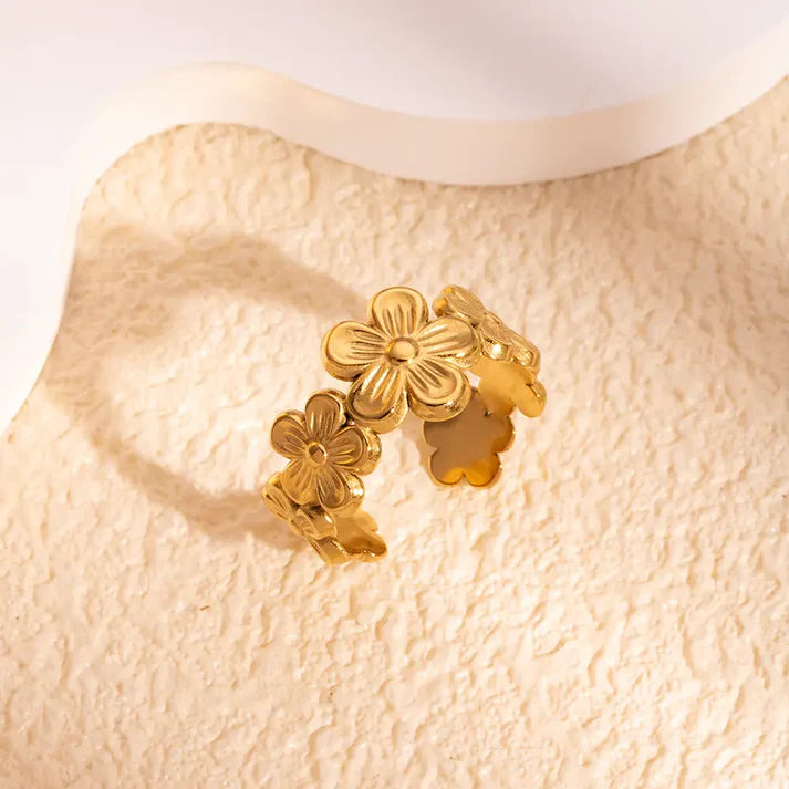 Flower Adjustable Opening Rings
