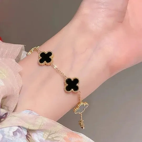 Black Lucky Clover Bracelet