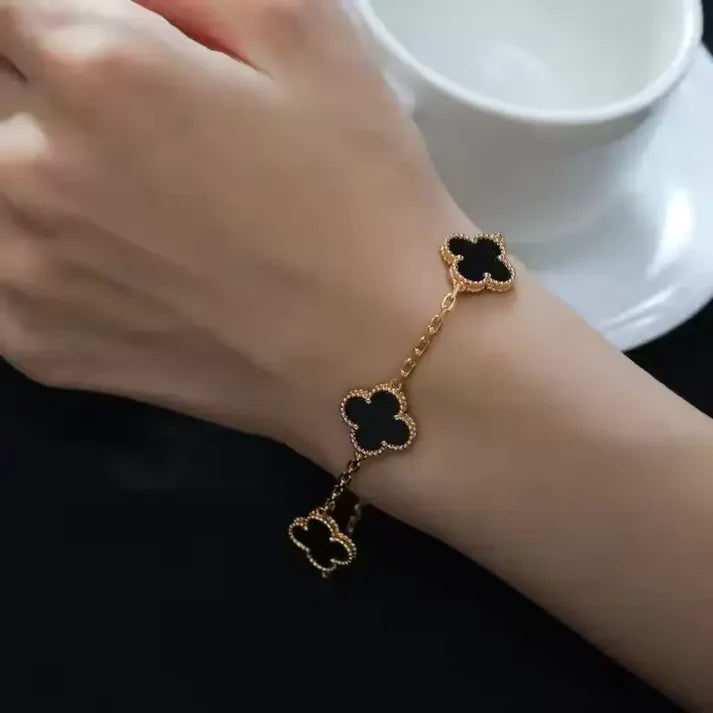Black Lucky Clover Bracelet