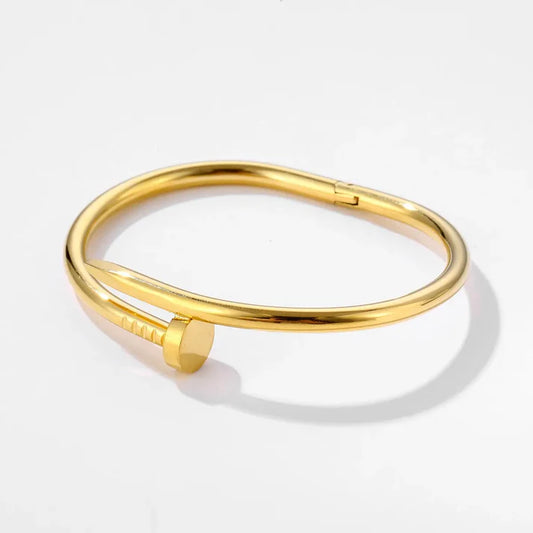 Classic Nail Anti Tarnish 18K Gold Plated Bracelet