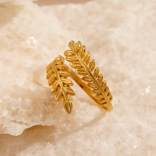 Olive Leaf Shaped Finger Ring